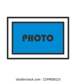 Digital Photo Frame Icon. Editable Bold Outline With Color Fill Design. Vector Illustration.
