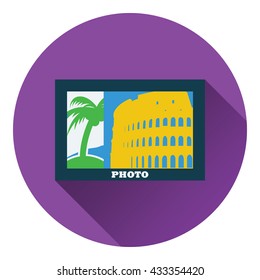 Digital photo frame icon. Flat design. Vector illustration.