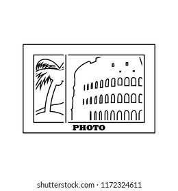 Digital photo frame icon. Thin line design. Vector illustration.
