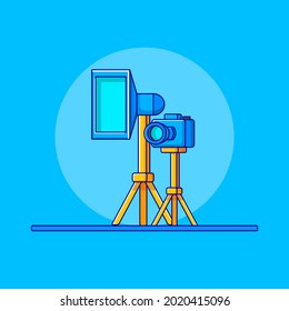 Digital Photo Studio in Flat Design Illustration