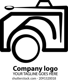 Digital photography camera with additional lens for company logo , hobby , job or any creator