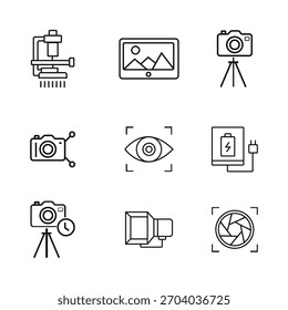Digital Photography and Imaging Technology Line Icons