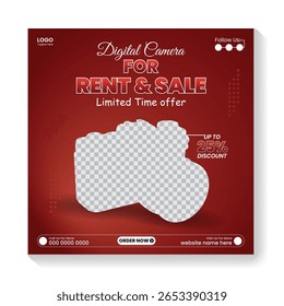 Digital photography service, social media post design, camera social media post design for Instagram