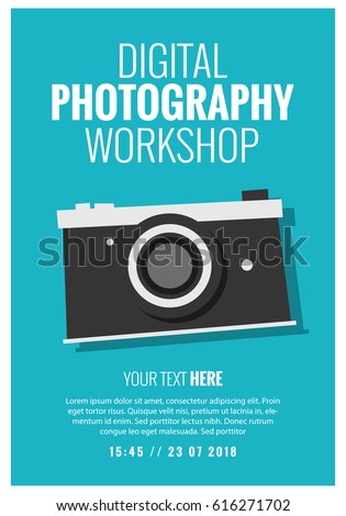 Digital Photography Workshop Event Poster Date Stock