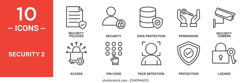 Iconos de seguridad digital y física