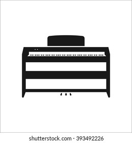 Digital piano simple icon on colorful white background