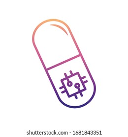 digital pill nolan icon. Simple thin line, outline vector of New Technologies icons for ui and ux, website or mobile application