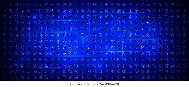 Fundo de pixel digital. Rede digital brilhante, fundo de LED futurista com padrão de matriz. Papel de parede tecnologia Big Data, ilustração de vetor de mosaico de alta tecnologia
