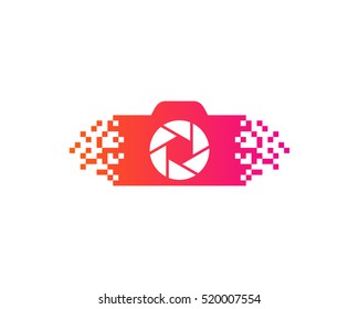 Digital Pixel Camera Logo Design Template