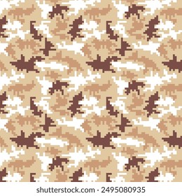 digital pixel camo military hunting pattern for fabric print and textile. seamless camouflage for garments, uniform, clothing, backgrounds and wallpapers.
