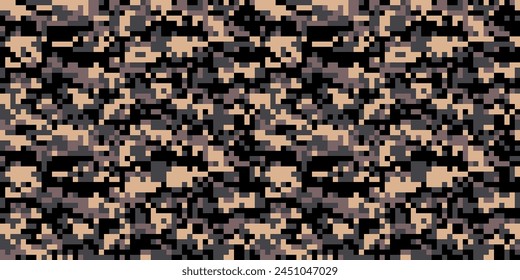 Digital pixel camouflage pattern. Military texture background. 