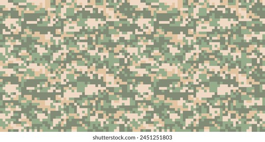 Digital pixel camouflage pattern. Military texture background. 