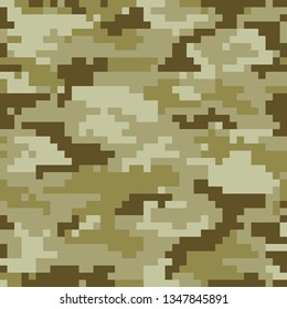 Digital pixel camouflage. Seamless background. Vector graphics.