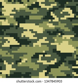 Digital pixel camouflage. Seamless background. Vector graphics.