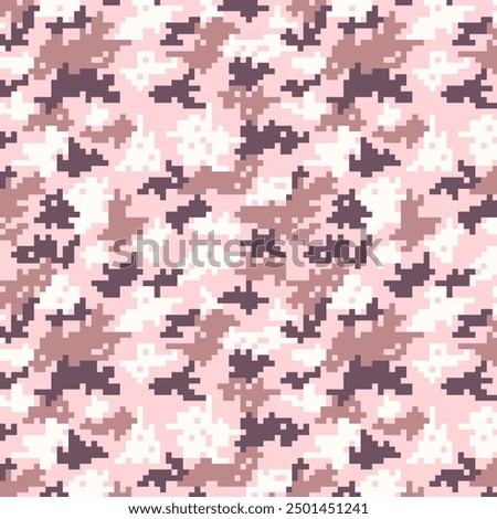 Digital Pixel Camouflage seamless fabric print pattern. Hunting digital pixel tiles. Woodland military textile. Modern camo uniform for war soldiers. Multicolor militaristic wallpaper vector.