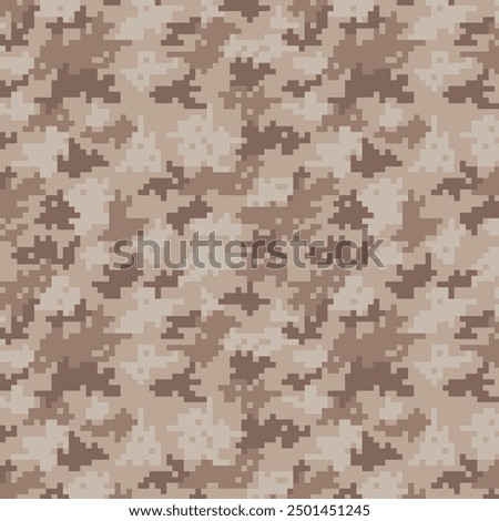Digital Pixel Camouflage seamless fabric print pattern. Hunting digital pixel tiles. Woodland military textile. Modern camo uniform for war soldiers. Multicolor militaristic wallpaper vector.