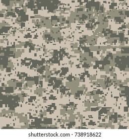 Digital pixel camouflage seamless pattern for your design. Vector Texture