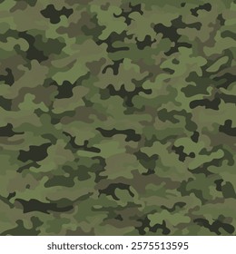 Digital pixel camouflage seamless patterns. Vector Texture Illustration isolated on white background. Classic clothing style masking camo repeat print. Olive and tan colors forest texture.