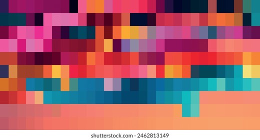 Digital Pixel Explosion. Abstract Virtual Cyber Space Data Flow. Halftone Pixel Effect Round Explosion. Vector Illustration.