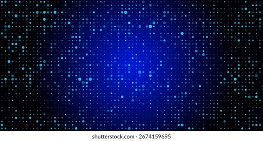 Explosão de pixel digital. Abstract Virtual Cyber Space Data Flow (Fluxo de Dados do Ciberespaço Virtual Abstrato). Explosão Redonda De Efeito De Pixel De Meio-Tom. Ilustração de vetor.