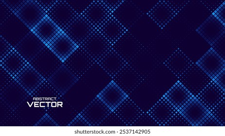 Digital Pixel Explosion Grid Mosaic. Abstract Virtual Cyber Space Data Flow. Halftone Pixel Effect Round Explosion. Vector Illustration.