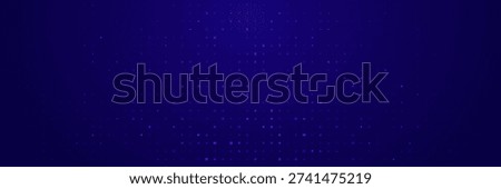 Digital pixel frame. Glowing purple squares on dark background. Abstract tech banner. Finance grid. Business bg. Blue mosaic. Futuristic, tech-style template. Vector Illustration.