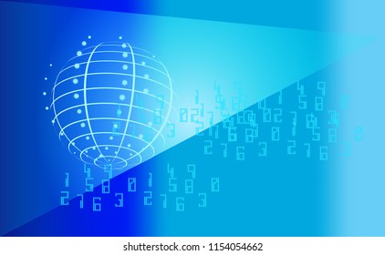 Digital Pixel Globe Logo Design Template. Pixel Sphere Spark Logo Design Element