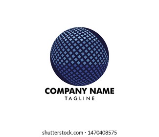 Digital Pixel Globe Logo Design Template