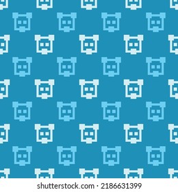 digital pixel head of dog seamless pattern
