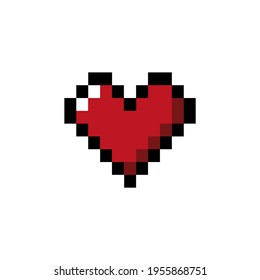 Resumen del icono del logotipo del corazón del píxel digital