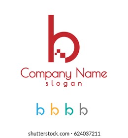 Digital Pixel Initial Letter B Logo Design