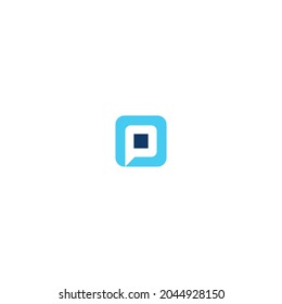 píxel digital inicial Letra P Diseño de logotipo