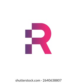 Digital Pixel Letter R Logo