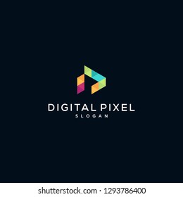 digital pixel logo design