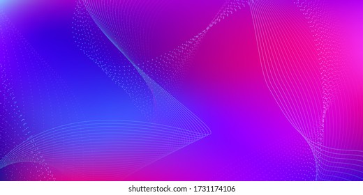 Digital Pixel Noise Abstract Design. Vector Digital Futuristic. Virtual 3d Vector Illustration. Abstract Blue, Rose Waves on the Bright.