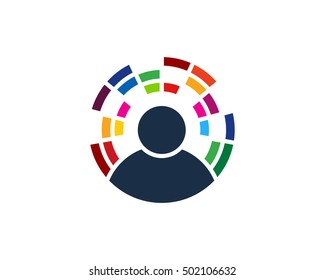 Digital Pixel People Logo Design Template