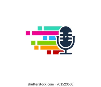 Elemento de diseño del logotipo del icono de podcast digital