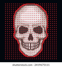 Digital, pixel skull, vintage design t shirts
