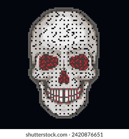 Digital, pixel skull, vintage design t shirts
