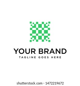 Digital Pixel Square Logo Template
