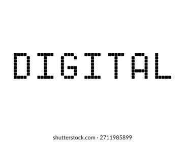 Digital, fuente de Vector digital de píxeles
Palabra de fuente del Vector en un fondo blanco