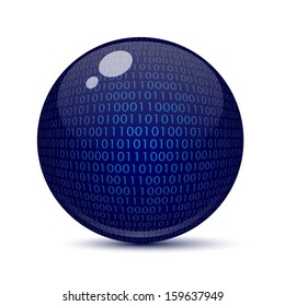 Digital planet on a white background