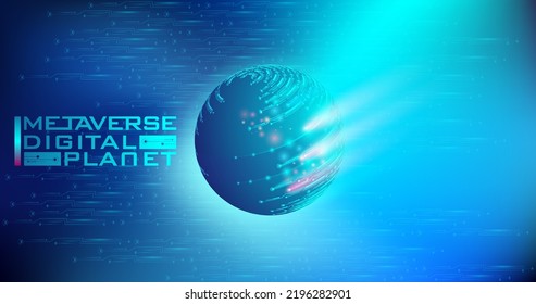 Digital planet themed background design designed for Metaverse.