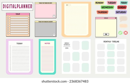 Digital planner, Weekly and Monthly planner