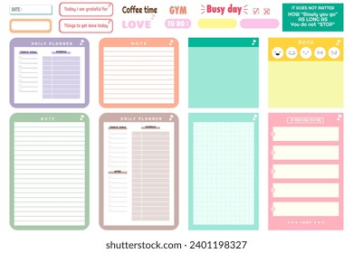 Digital planners colorful vector images