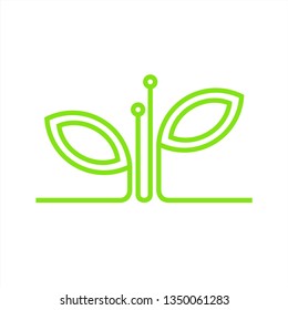 digital plant logo design . nature technology logo design . logo template