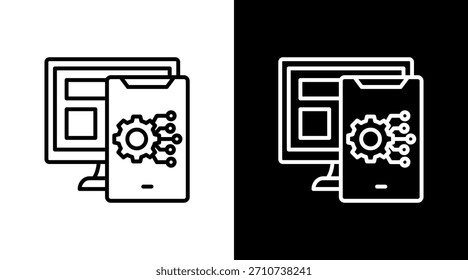 Digital Platform With Icon Set Design