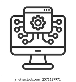 Digital Platform Icon Vector Illustration Outline