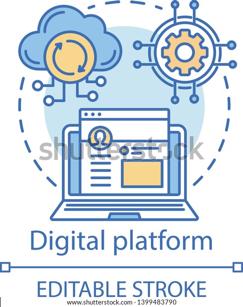 Digital Platform Online Network Concept Icon Stock Vector (Royalty Free ...