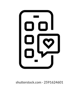Digital platforms black line icon